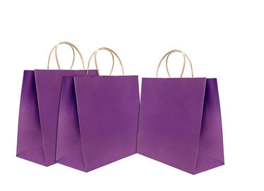Kraft 주문 종이 봉지 12 * 16 * 6 인치, 손잡이를 가진 자주색 종이 봉지 협력 업체