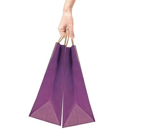 Kraft 주문 종이 봉지 12 * 16 * 6 인치, 손잡이를 가진 자주색 종이 봉지 협력 업체
