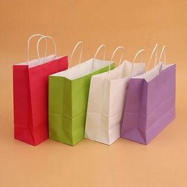 Kraft 재상할 수 있는 착색된 종이 봉지, 백화점을 위한 브라운 주문 종이 봉지 협력 업체