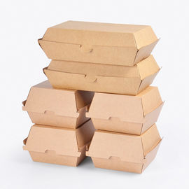 2개 크기 Kraft 종이 햄버거 상자, 햄버거 테이크아웃 상자 간격 250gsm 협력 업체