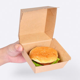 2개 크기 Kraft 종이 햄버거 상자, 햄버거 테이크아웃 상자 간격 250gsm 협력 업체