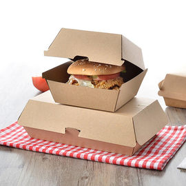2개 크기 Kraft 종이 햄버거 상자, 햄버거 테이크아웃 상자 간격 250gsm 협력 업체