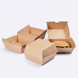 2개 크기 Kraft 종이 햄버거 상자, 햄버거 테이크아웃 상자 간격 250gsm 협력 업체