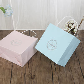 밝은 파란색/분홍색 서류상 선물 부대 150gsm 백색 Kraft 종이 물자를 개인화했습니다 협력 업체