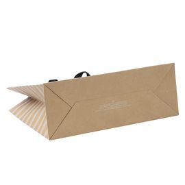 250gsm 갈색 포장지 쇼핑 백은, 상업적인 종이 봉지 주름을 맑게 합니다 협력 업체