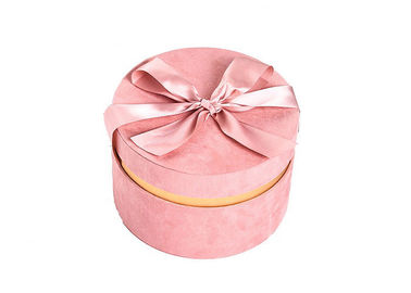 Good price 둥근 반짝임 우단 보석함, 최고 리본을 가진 로고를 각인하는 스웨드 선물 상자 온라인으로