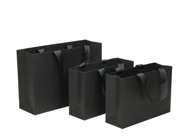 Good price 연약한 가장자리 검정 종이 쇼핑백은, 재생한 선물 유효한 각종 모양을 자루에 넣습니다 온라인으로