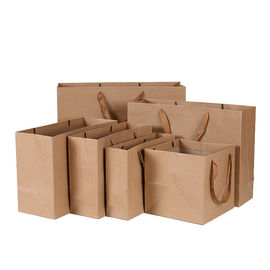 Good price 편평한 손잡이 평야 브라운 선물 부대는 로고 생물 분해성 내구재를 주문을 받아서 만들었습니다 온라인으로
