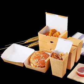 Good price 접을 수 있는 닭 튀김 집에 사가지고 가는 요리 상자 Kraft 종이 물자 배기공 디자인 온라인으로