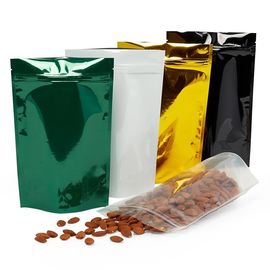 Good price 광택 있는 플라스틱 재사용할 수 있는 음식 부대는 유효한 주머니 각종 색깔을 위로 서 있습니다 온라인으로